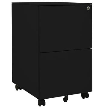 vidaXL Ladeblok verrijdbaar 39x45x67 cm staal zwart, Verzenden, Nieuw