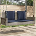 vidaXL Schommelbank met kussens 119x56x48 cm poly rattan, Tuin en Terras, Verzenden, Nieuw