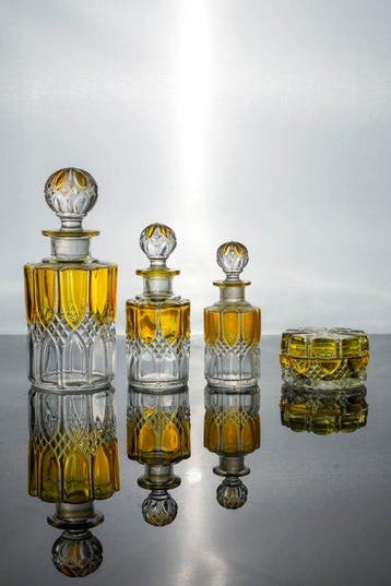 Art Deco Toiletset (4) - Val Saint Lambert - Glas -