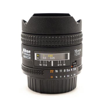 Nikon 16mm F2.8D Fisheye Objectief F-Mount (Occasion), Audio, Tv en Foto, Fotografie | Lenzen en Objectieven, Zo goed als nieuw