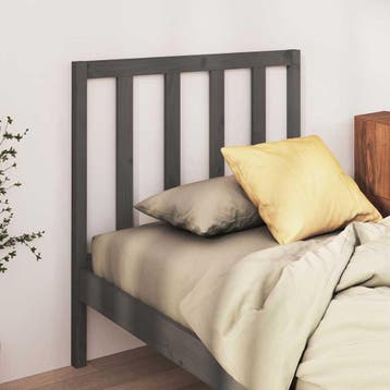 vidaXL Hoofdbord 96x4x100 cm massief grenenhout grijs, Verzenden, Nieuw, Grijs, Hout