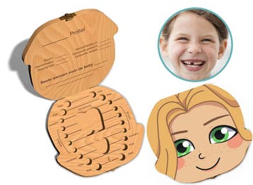 Tandendoosje met naam - Rapunzel - Hout, Verzenden, Nieuw