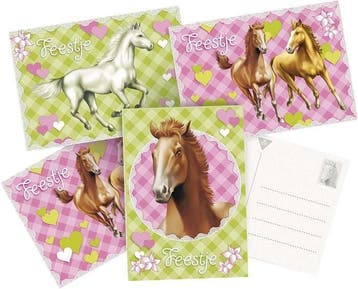 Paarden Uitnodigingen Party 6 stuks, Ophalen of Verzenden, Nieuw