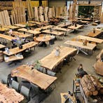 Eettafel | eiken tafel | Eetkamertafel | Bar | Boomstamtafel, Ophalen of Verzenden, Nieuw, Metaal, 50 tot 100 cm