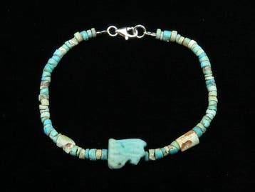 Oud-Egyptisch Armband gemaakt van turkoois en faience