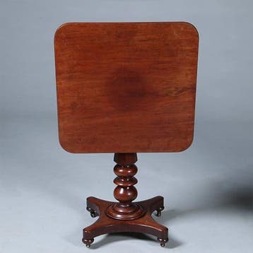 Vierkante mahonie tilttoptable wijntafel vroeg Victoriaans c, Antiek en Kunst, Antiek | Meubels | Tafels, Ophalen of Verzenden