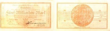 Duitsland 5 Milliarden Mark Crailsheim 1923 Notgeld fast..., Verzenden