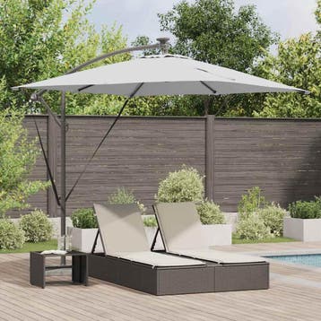 vidaXL Parasol Zand 249 x 249 x 250 cm Polyester en, Tuin en Terras, Parasols, Verzenden, Nieuw, 2 tot 3 meter