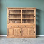Klassieke buffetkast | 200B x 40D x 210H in CM | Teakhout, 200 cm of meer, Glas, 150 tot 200 cm, Nieuw
