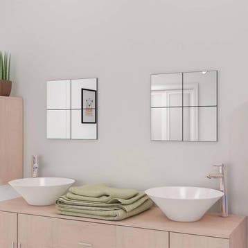 vidaXL Spiegels 8 st zilver 20.5 x 20.5 x 0.4 cm Hoogwaardig, Huis en Inrichting, Verzenden, Nieuw