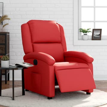 vidaXL Fauteuil verstelbaar elektrisch kunstleer rood, Verzenden, Nieuw