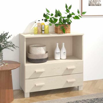 vidaXL Dressoir HAMAR 85x35x80 cm massief grenenhout, Verzenden, Nieuw, Grenenhout, Minder dan 50 cm
