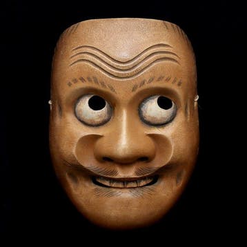Signed Japan Wooden Noh/Kyogen Mask of Kentoku / -