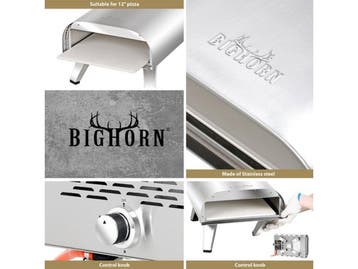 BIGHORN Gas Pizza Oven - Buiten - Edelstaal - 30.5cm, Verzenden, Nieuw