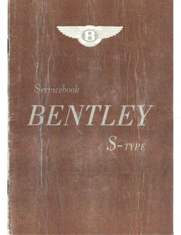 1960 BENTLEY S TYPE ONDERHOUDSBOEKJE ENGELS, Auto diversen