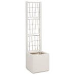vidaXL Tuindruppel met Trellis Wit 36 x 36 x 140 cm PP, Verzenden, Nieuw, Minder dan 60 cm, 60 cm of meer