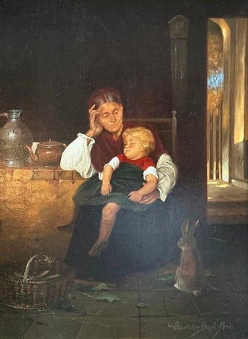 Horst Maria Einöder (1951) - Großmutter mit schlafendem Kind