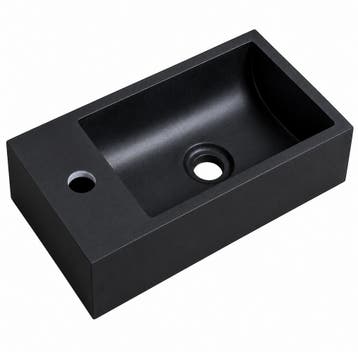 Wastafel Angela 40 x 22 cm Zwart Fontein, Verzenden, Nieuw, Wastafel