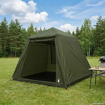 vidaXL Vistent 4-persoons snelontgrendeling olijfgroen, Caravans en Kamperen, Verzenden, Nieuw, Tot en met 2