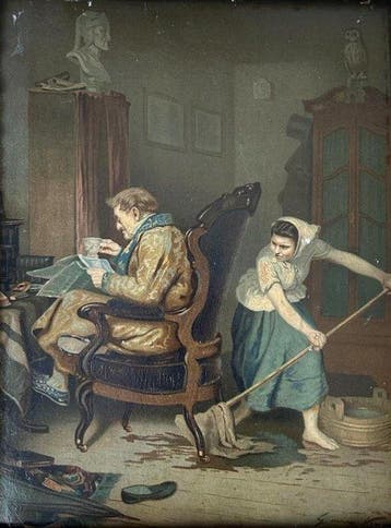 Scuola tedesca (XIX), Firmato Georg Vinorn (?) - La