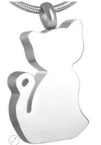 Assieraad, ashanger Kat strak design, sieraden poes, Nieuw, Zilver, Overige materialen, Dier