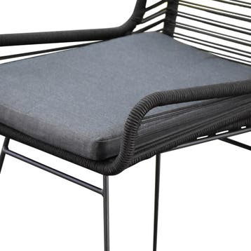 Zenia dining tuinstoel rope zwart, Tuin en Terras, Tuinsets en Loungesets, Ophalen of Verzenden, Nieuw
