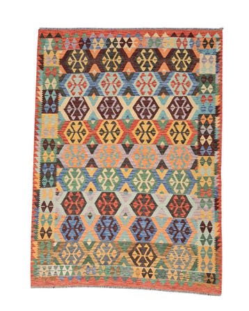 Afgan tribal kelim 240x174 handgeweven wollen vloerkleed, 200 cm of meer,  Perzisch tapijt kelim killim wollen vloerkleed handgeknoopt 