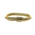 Gouden Franse gourmet schakelarmband, Sieraden, Tassen en Uiterlijk, Armbanden, Ophalen of Verzenden, Gebruikt, Overige kleuren
