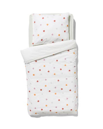HEMA Dekbedovertrek 140x200/220cm zacht katoen stippen, Verzenden, Nieuw, Wit