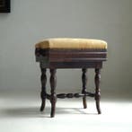 Kruk - Hout, Suède, Smeedijzer - Victoriaanse pianokruk
