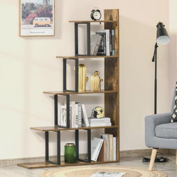 Industriële Boekenkast met 5 Niveaus - Stijlvolle Trapvormig, Verzenden, Nieuw