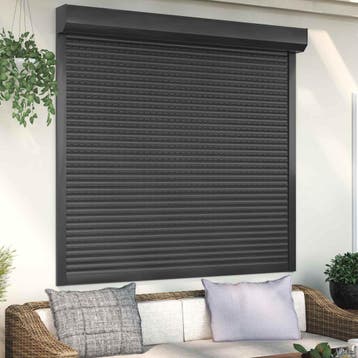 vidaXL Roljaloezie Antraciet 160 x 150 cm Aluminium en, Verzenden, Nieuw