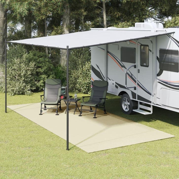 vidaXL Tenttapijt 5,5x2,5 m crèmekleurig, Caravans en Kamperen, Tentaccessoires, Nieuw, Verzenden