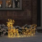 vidaXL Rendier trek slede met 160 LED Warmwit 30 x 12 x 55, Verzenden, Nieuw