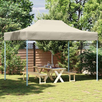 vidaXL Partytent inklapbaar 3x4 m staal crème, Verzenden, Nieuw, Partytent