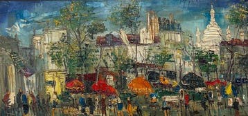 Franse school (XX) - Veduta di Parigi