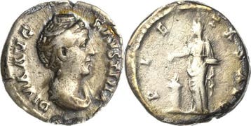 Denar nach 141, Kaiserzeit Faustina maior, Gemahlin des A..., Verzenden