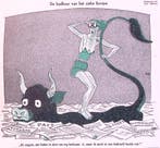 Spotprent over zwemmen in de paperassen van Europa (Lithos), Verzenden