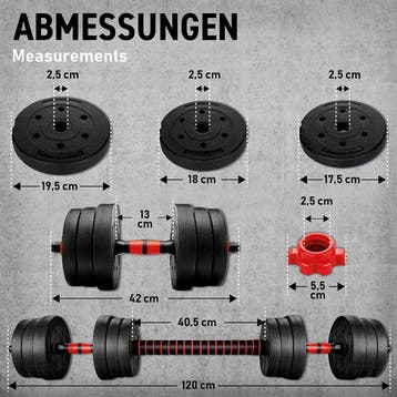 Dumbells set - Gewichten set - Halterset - Verstelbaar - 20, Verzenden, Zo goed als nieuw