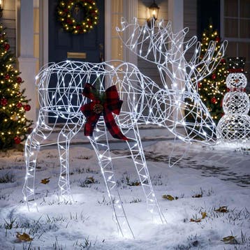 vidaXL Eland kerstdecoratie 340 LEDs Koel wit 120 x 27 x, Diversen, Verzenden, Nieuw