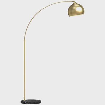 Moderne Boog Vloerlamp Goud - Verstelbaar, E27 Fitting, Voet, Verzenden, Nieuw