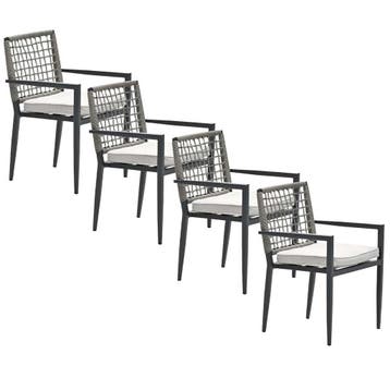 Garden Impressions Burela tuinstoel taupe - 4 stuks, Verzenden, Nieuw