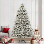 vidaXL Kunstkerstboom met 300 LED Groen en Wit 240 cm PVC en, Diversen, Kerst, Verzenden, Nieuw