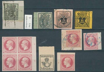 Hannover 1851/1864 - Interessante partij, uitsluitend met, Gestempeld