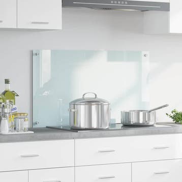 vidaXL Keukenachterwand Melk 90 x 50 cm gehard glas, Verzenden, Nieuw