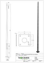 4 meter conische stalen lantaarnpaal met voetplaat / mon..., Nieuw