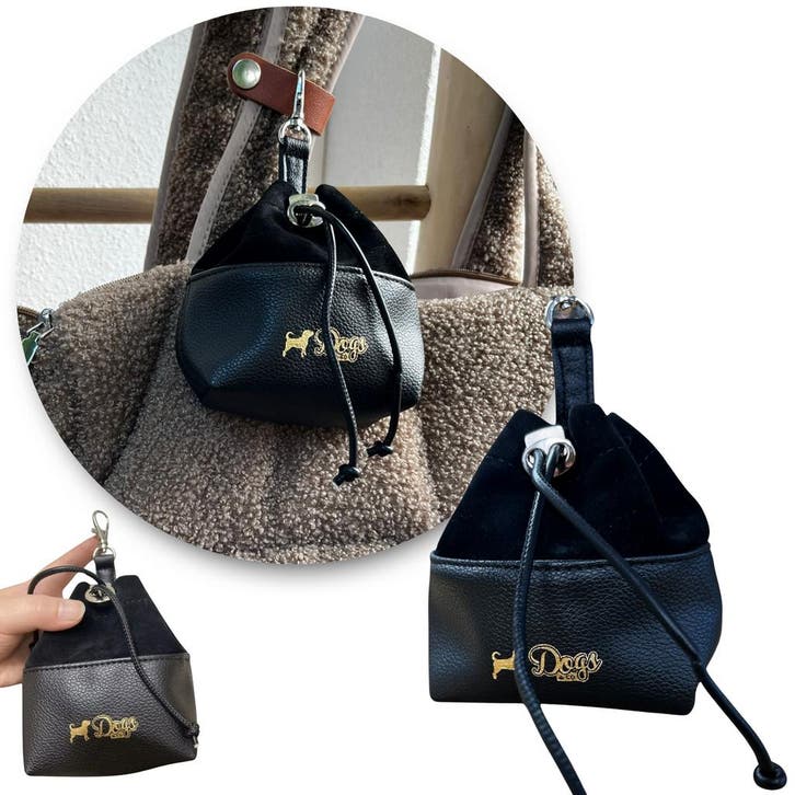 Voertasje Zwart (Hond, Poepzakjeshouder), Dieren en Toebehoren, Honden-accessoires, Nieuw, Ophalen of Verzenden