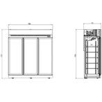 Koelkast 3 Glasdeuren 1530L INS-1530R, Nieuw in verpakking, Koelen en Vriezen