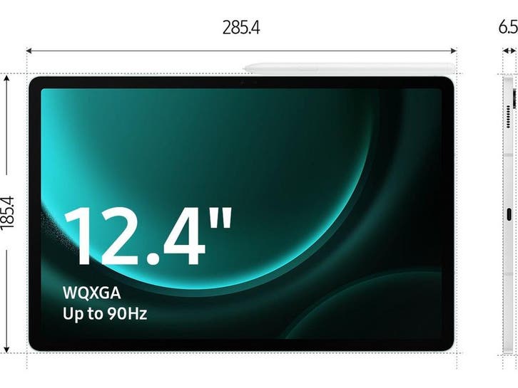 Samsung Galaxy Tab S9 FE Plus - WiFi - 128GB - 90Hz - Groen, Computers en Software, Android Tablets, Nieuw, Verzenden