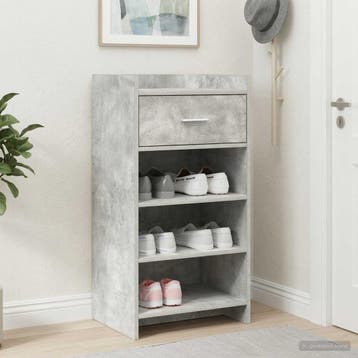 vidaXL Schoenenkast met lade Betongrijs 48 x 36 x 92 cm, Verzenden, Nieuw